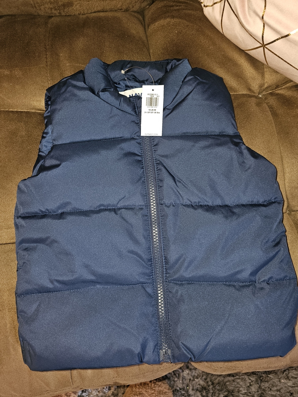 Water-Resistant Frost-Free Puffer Vest for Baby